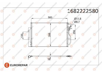 Klima Radyatörü  EUROREPAR 1682222580  1682222580 95026324 95358526 96943762 1850272