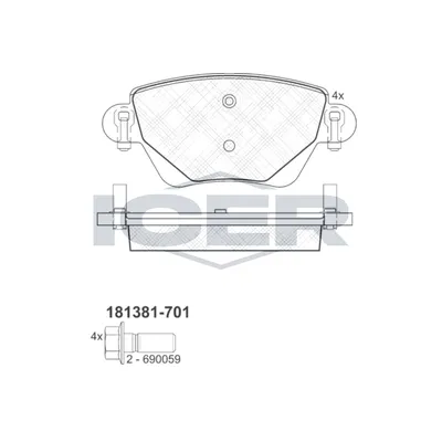 Fren Disk Balata Arka Jaguar X-Type Estate (01.2004->)  MGA 55570