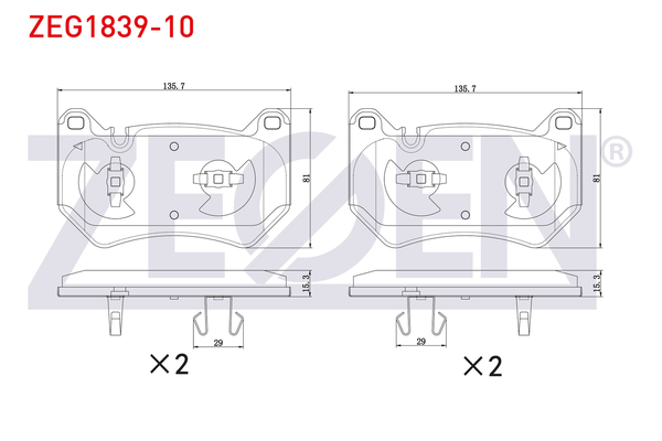 Fren Disk Balata Ön Audi Q5 (FYG)(06.2020->)  ZEGEN ZEG1839-10