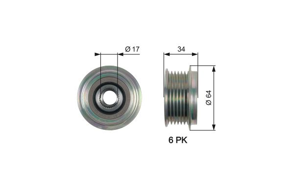 Alternatör Kasnağı  GATES OAP7167