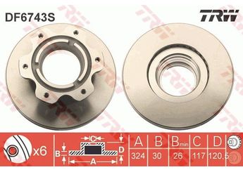 Fren Disk Ayna Arka Sağ ve Sol TRW DF6743S  6684230312 668 423 03 12 6684230512 668 423 05 12 A6684230312 A 668 423 03 12 A6684230512 A 668 423 05 12