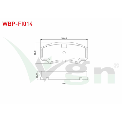 Fren Disk Balata Arka Fiat Ducato P.Van 10 (03.1994->)  WGN WBP-FI014
