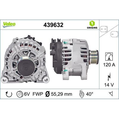 Alternatör  Mazda 2 Sedan (DE)(06.2007->)  VALEO 439632