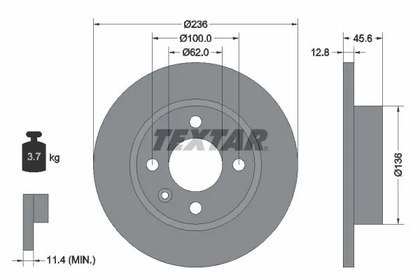 Fren Disk Ayna Ön Sağ ve Sol Volkswagen Caddy Pickup (9U7)(06.1996->2001)  EUROREPAR 1618868480
