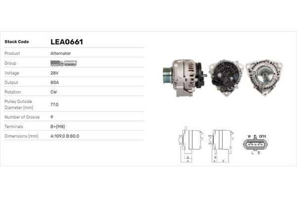 Alternatör  LUCAS ELEKTRIK LEA0661