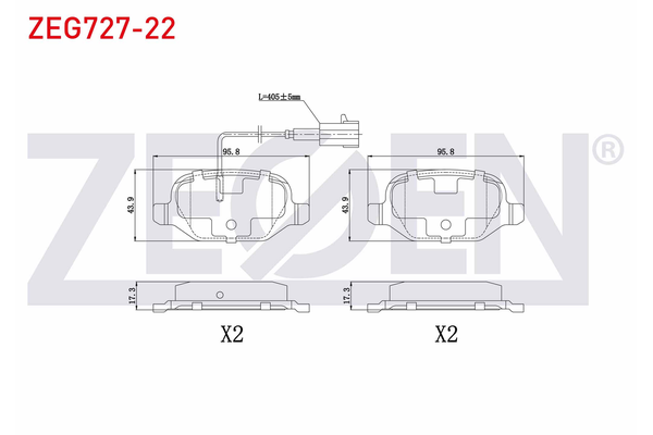Fren Disk Balata Arka Alfa Romeo 156 (116)(1997->)  ZEGEN ZEG727-22
