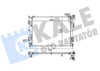 Su Radyatörü  KALE 364255  16400 28130 253103S000 253103S001 253103S050 253103S051