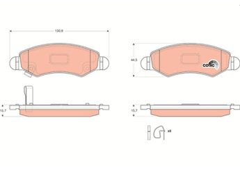 Fren Disk Balata Ön TRW GDB3363  5581084E01 5581084E00 55810-84E01 5581083E00000 55810-83E00-000 55810-84E00 5581084E01000 55810-84E01-000 5581083E10000 55810-83E10-000