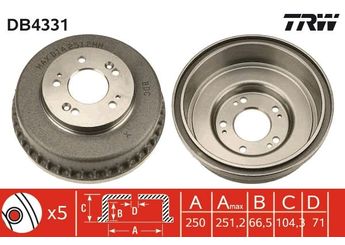 Kampana Arka Sağ veya Sol TRW DB4331  K55226251 0K55226251 K55226251A 0K55226251A K56A26251A 0K56A26251A 0K552-26251 0K552-26251A 0K56A-26251A