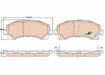 Fren Disk Balata Ön TRW GDB3545  94770229 8980791040 8-98079104-0 8979475710