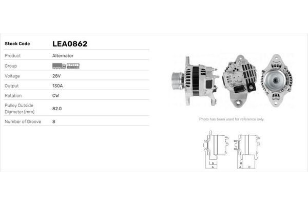 Alternatör  LUCAS ELEKTRIK LEA0862
