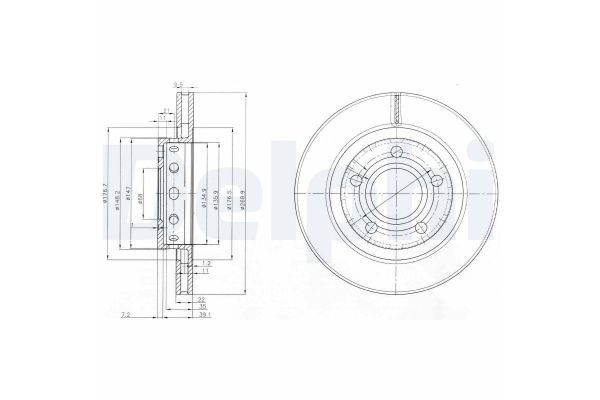 Fren Disk Ayna Arka Sağ ve Sol Audi S6 Sedan/Avant (C4)(06.1994->)  DELPHI BG3525