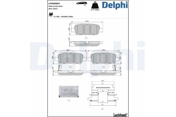 Fren Disk Balata Arka Nissan Teana (J32R)(02.2008->)  DELPHI LP5000EV