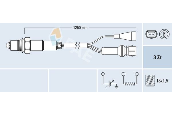 Oksijen (Lambda) Sensörü  Alfa Romeo 164 (1988->)  FAE 77108