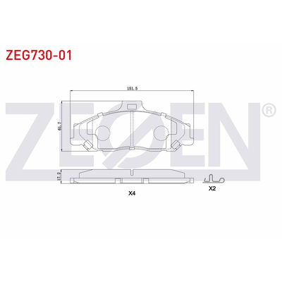 Fren Disk Balata Ön Ford Ranger (EQ)(07.2002->)  ZEGEN ZEG730-01