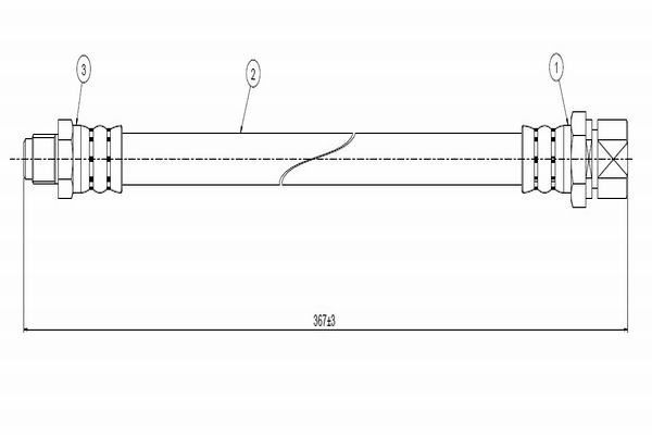 Fren Hortumu Ön Sağ veya Sol Volkswagen Käfer 1200 (Tip 1)(08.1978->1985)  CAVO C800 097A