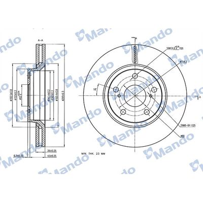 Fren Disk Ayna Ön Sağ ve Sol Toyota Corolla (E15)(2006->)  MANDO MBC035301