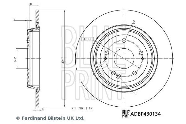 Fren Disk Ayna Arka Sağ ve Sol Honda CR-V (RW)(10.2018->)  BLUE PRINT ADBP430134