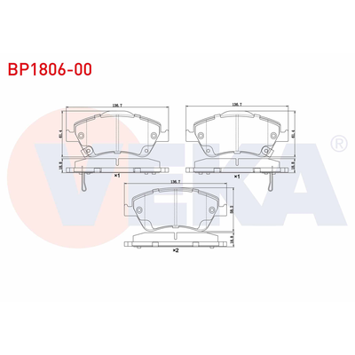 Fren Disk Balata Ön Toyota Corolla (E15)(2006->)  VEKA BP1806-00