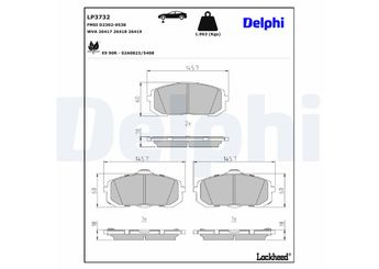 Fren Disk Balata Ön DELPHI LP3732  LP3732 58101HFA00 58101L1A00 58101L1A01 58101L1A02 58101L4A00 58101N8A00 58101AOA50 58101EVA50