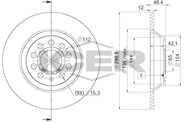 Fren Disk Ayna Arka Sağ ve Sol Volkswagen Caddy (SBB/SBJ)(09.2020->)  WALBURG WBD1328