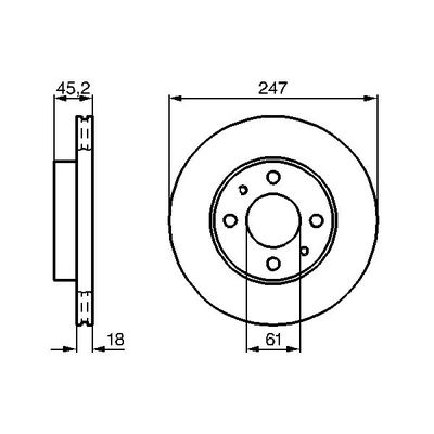 Fren Disk Ayna Ön Sağ ve Sol Nissan Almera (N15)(07.1995->)  BOSCH 0 986 478 459