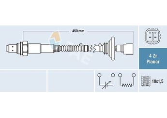 Oksijen (Lambda) Sensörü  FAE 77512  8946552060 89465-52060 8946552070 89465-52070 8946552120 89465-52120 8946552370 89465-52370 SG822 SG-822