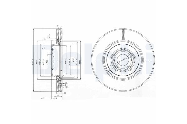 Fren Disk Ayna Ön Sağ ve Sol Toyota Avensis (T25)(2003->)  DELPHI BG3914