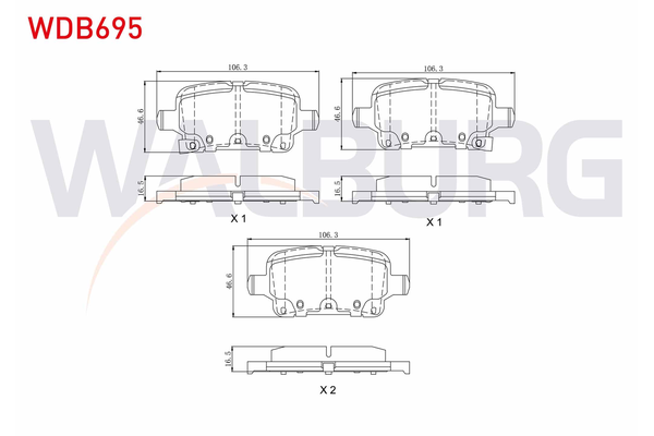 Fren Disk Balata Arka Opel Astra K HB (09.2015->)  WALBURG WDB695