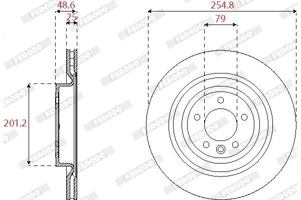 Fren Disk Ayna Arka Sağ ve Sol Land Rover Range Rover Sport (2013->)  FERODO DDF2550C-1