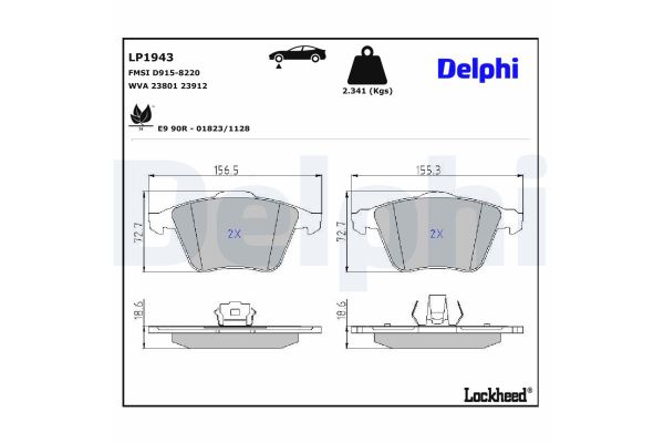 Fren Disk Balata Ön Ford Focus 3/4/5 Kapı (CAP)(08.2004->)  DELPHI LP1943