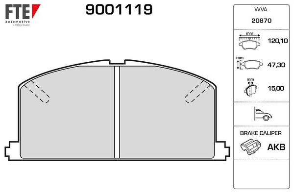 Fren Disk Balata Ön Toyota Carina II (T15)(1984->)  FTE 9001119