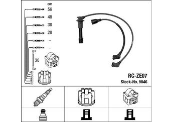 Buji Kablosu  NGK 9846  18102A 0000-18-102A 8BB818140A 8-BB8-18-140-A 8BB818140B 8BB8-18-140B