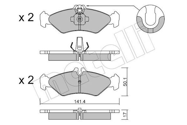 Fren Disk Balata Arka Mercedes Sprinter P.Van (901-904)(1994->)  METELLI 22-0571-0