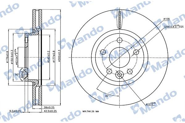 Fren Disk Ayna Ön Sağ ve Sol MANDO MBC035025