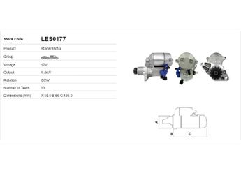Marş Dinamosu  LUCAS ELEKTRIK LES0177  2810003100 28100-03100 2810028010 28100-28010 2810028020 28100-28020 2810074260 28100-74260 2810074270 28100-74270 28100OH060 28100-OH060
