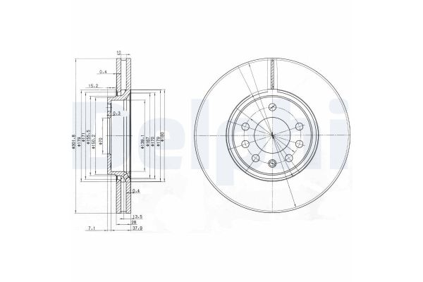 Fren Disk Ayna Ön Sağ ve Sol Saab 9-3 Cabriolet (2008->)  DELPHI BG3772