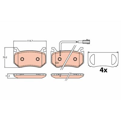 Fren Disk Balata Arka Alfa Romeo Giulia (952)(2016->)  TRW GDB2209