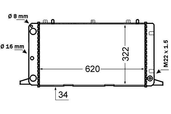 Su Radyatörü  Audi 80 (08.1991->)  MAHLE CR 1415 000S