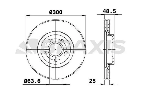 Fren Disk Ayna Ön Sağ ve Sol Ford Kuga (CBV)(2008->)  BRAXIS AE0042