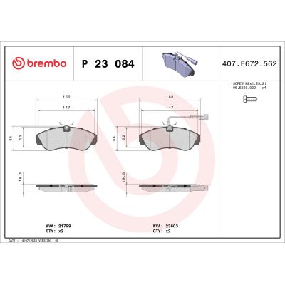 Fren Disk Balata Ön BREMBO P 23 084