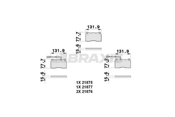 Fren Disk Balata Ön Alfa Romeo 166 (2003->)  BRAXIS AB0261