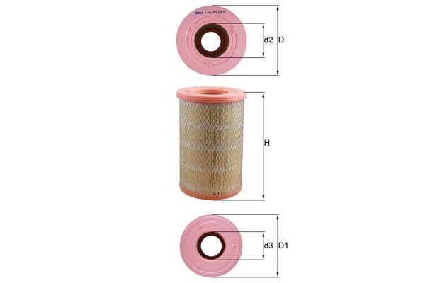 Hava Filtresi  Nissan Navara NP300 Pickup (LCD22)(01.2008->)  MAHLE LX 2968