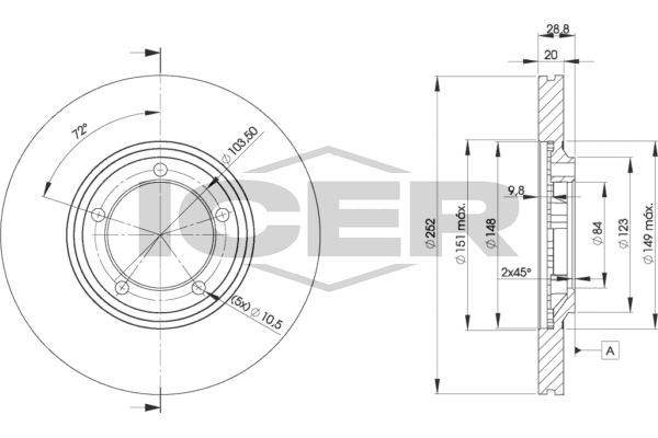 Fren Disk Ayna Ön Sağ ve Sol BRAXIS AE0889