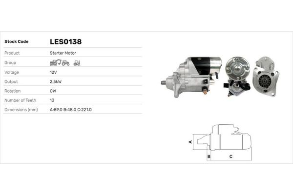 Marş Dinamosu  LUCAS ELEKTRIK LES0138