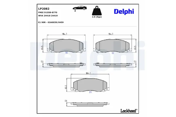 Fren Disk Balata Ön Opel Insignia A (2008->)  DELPHI LP2082