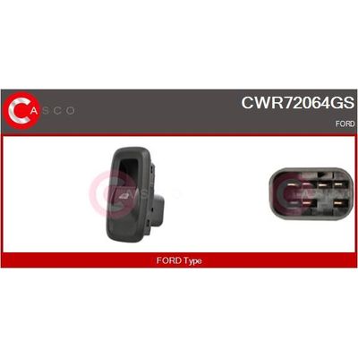 Cam Açma Düğmesi Ön Sağ Ford EcoSport (CBW)(2013->)  MAXTEL 18202054