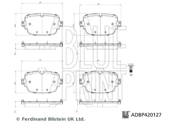 Fren Disk Balata Arka Audi S6 Sedan (4A2)(03.2019->)  BLUE PRINT ADBP420127