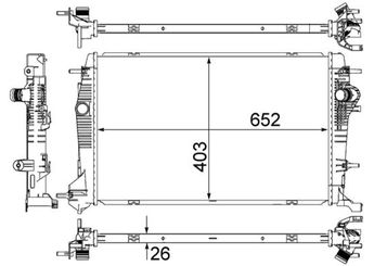 Su Radyatörü  MAHLE CR 857 000S  BV6N18B539AA 355125 214100015R 214101448R