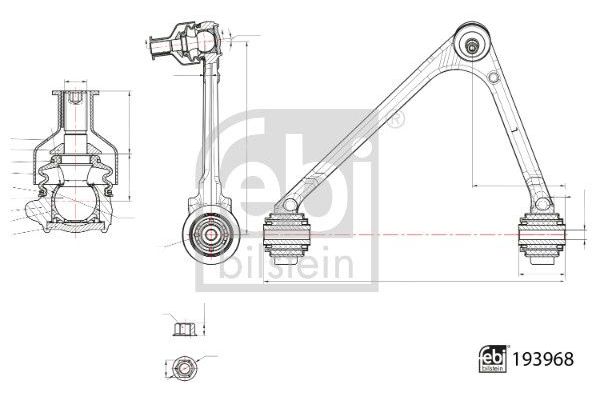 Salıncak Ön Üst Sol Jaguar XJ (X350/X358)(2003->)  FEBI BILSTEIN 193968